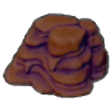 Cooled molten rock